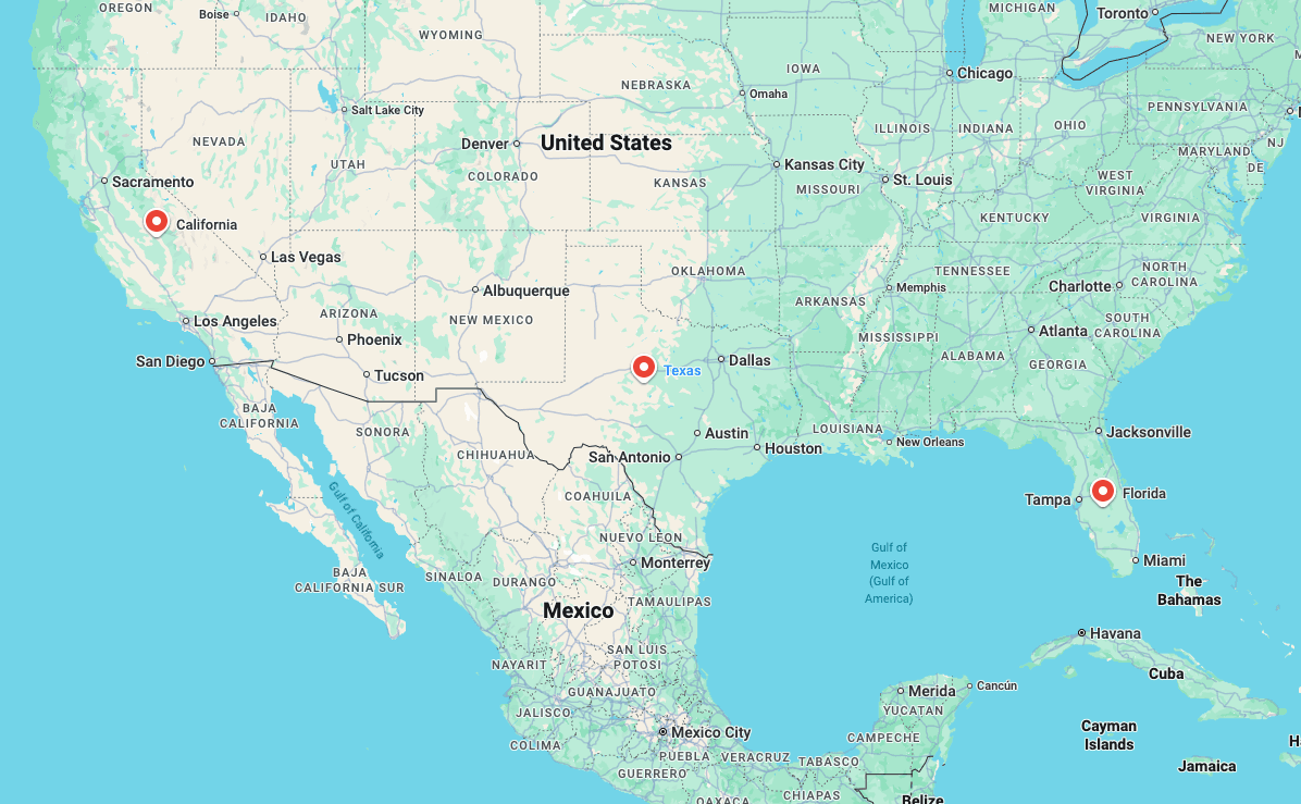 Map of the states Abundance Logistic LLC serves